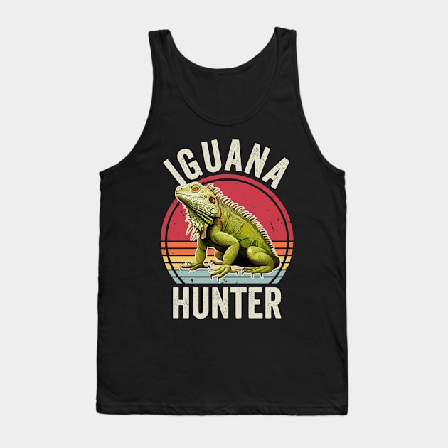 Iguana Hunter Retro Vintage Tank Top by Visual Vibes